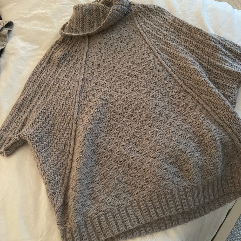Gray cow neck sweater